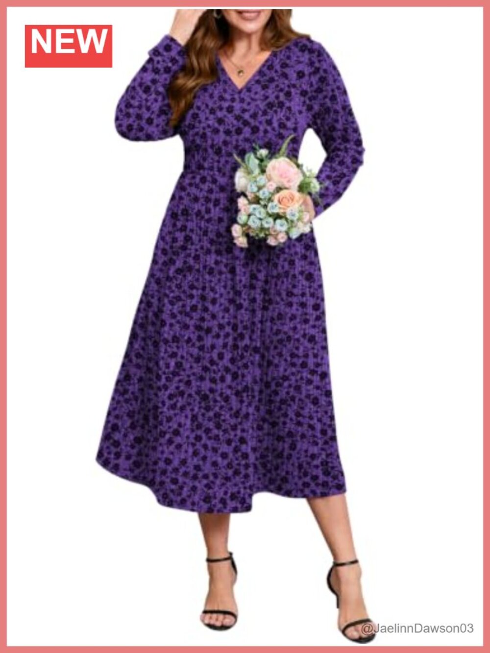 Plus Size V-Neck Sweater Maxi Dress with Pockets